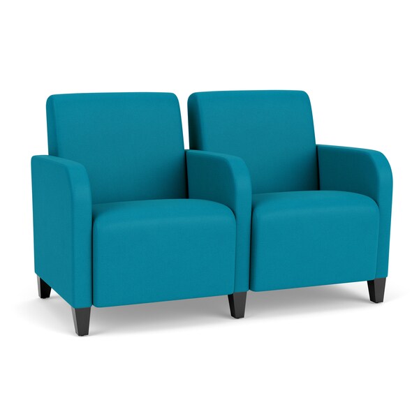 Lesro Siena Lounge Reception 2 Seat Tandem Seating, Black, OH Waterfall Upholstery SN2103 - main